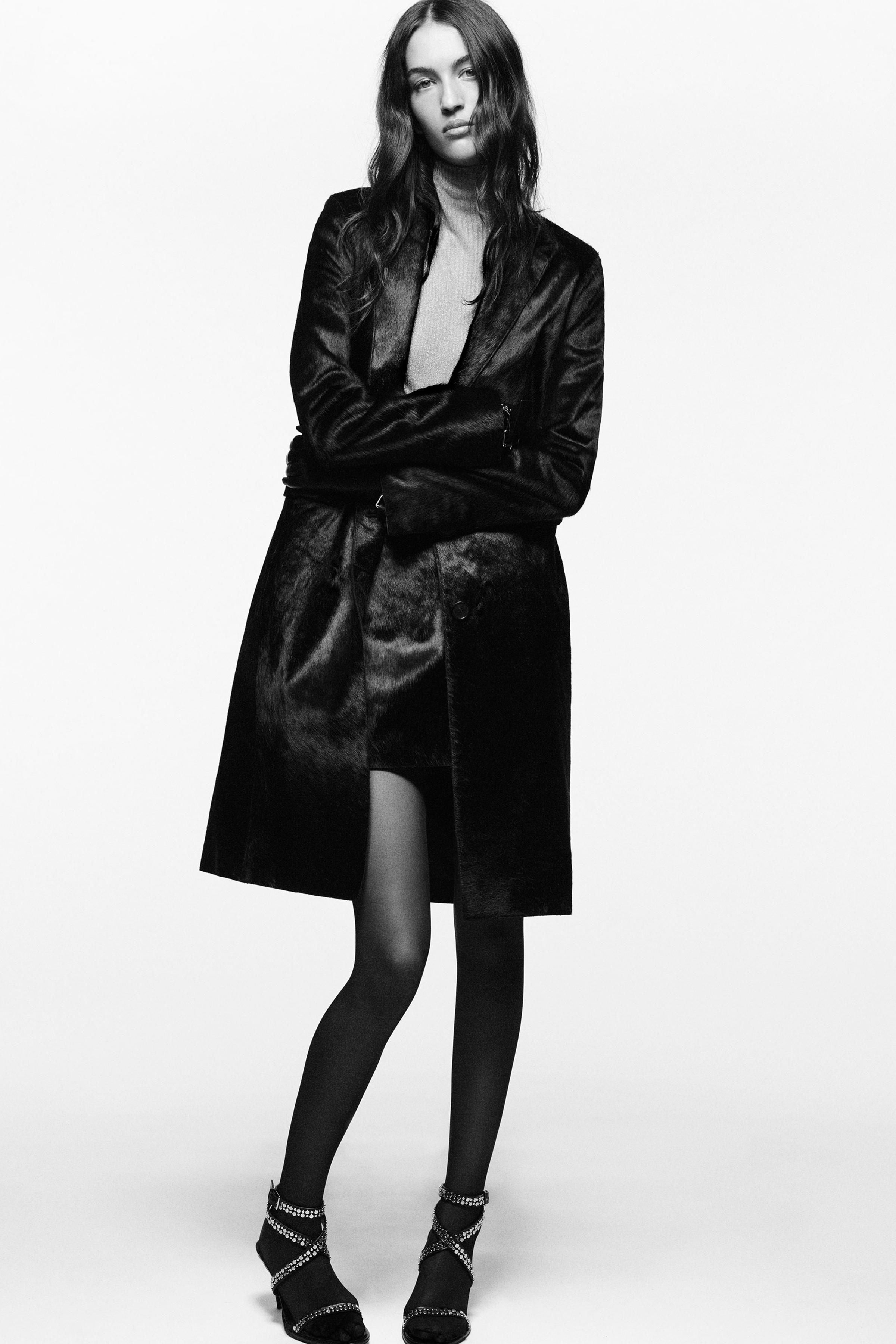 TAILORED LEATHER COAT WITH FUR LUDOVIC DE SAINT SERNIN x ZARA